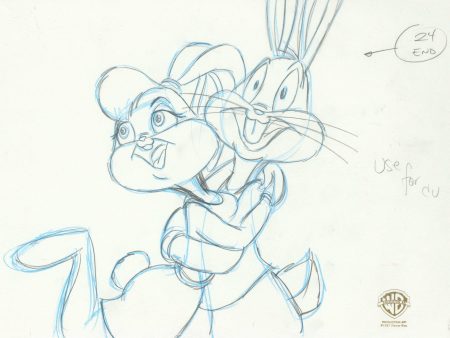 Space Jam Original Production Drawing: Bugs Bunny and Lola Bunny Hot on Sale