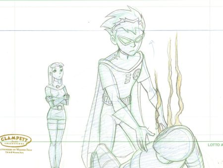 Teen Titans Original Production Drawing: Robin and Starfire Fashion