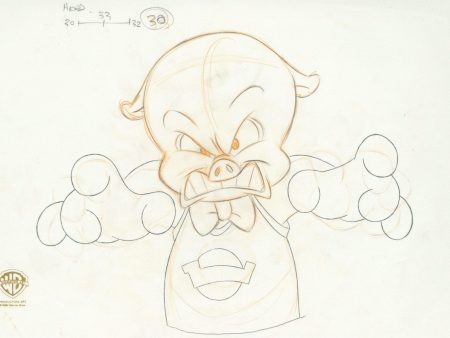 Space Jam Original Production Drawing: Porky Pig Hot on Sale