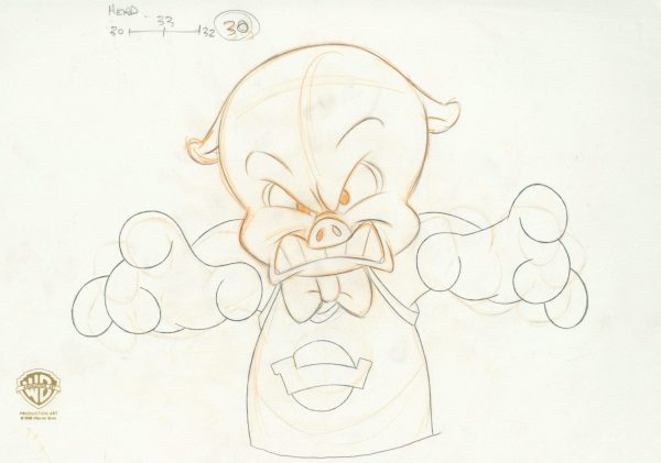 Space Jam Original Production Drawing: Porky Pig Hot on Sale