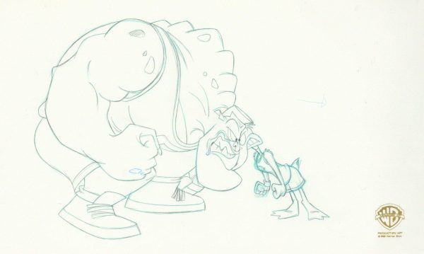 Space Jam Original Production Drawing: Monstar Bang and Daffy Duck on Sale