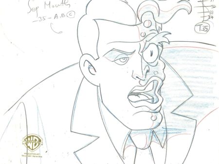 Batman The Animated Series Original Production Drawing: Two-Face Sale