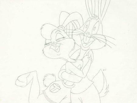 Space Jam Original Production Drawing: Bugs Bunny and Lola Bunny Online Sale