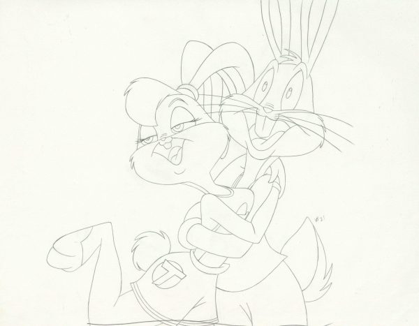 Space Jam Original Production Drawing: Bugs Bunny and Lola Bunny Online Sale