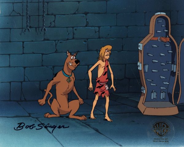 Scooby-Doo and the Witch s Ghost Original Production Cel on Original Production Background: Scooby and Shaggy Hot on Sale