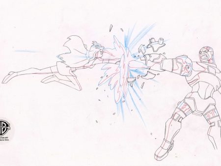 Teen Titans Original Production Drawing: Cyborg and Starfire Cheap