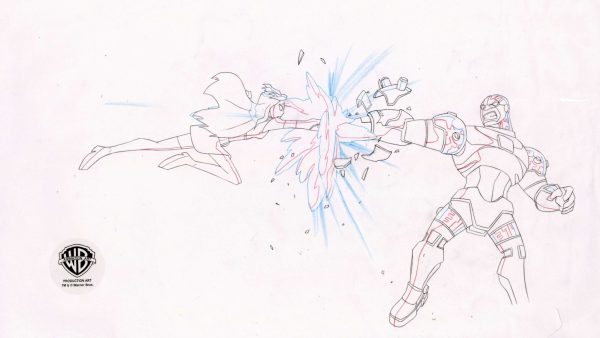 Teen Titans Original Production Drawing: Cyborg and Starfire Cheap