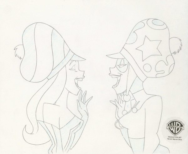 The New Batman Adventures Original Production Drawing: Poison Ivy and Harley Quinn Discount