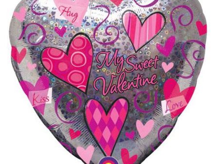 My Sweet Valentine Holographic Balloon 32in For Cheap