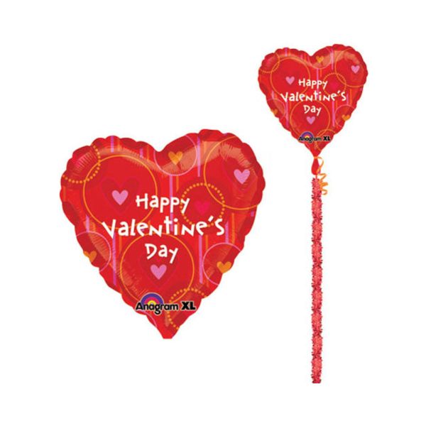 Hearts & Circles Valentine Garland Tail Balloon 29 x 90in Cheap