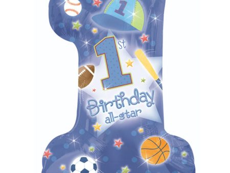 1st Birthday All Star Boy Foil Balloon 19 x 28in Online