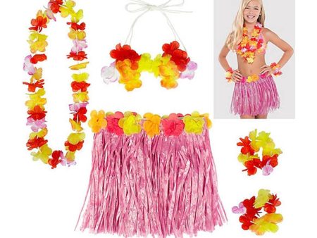 Child Hula Skirt Pink Kit Sale