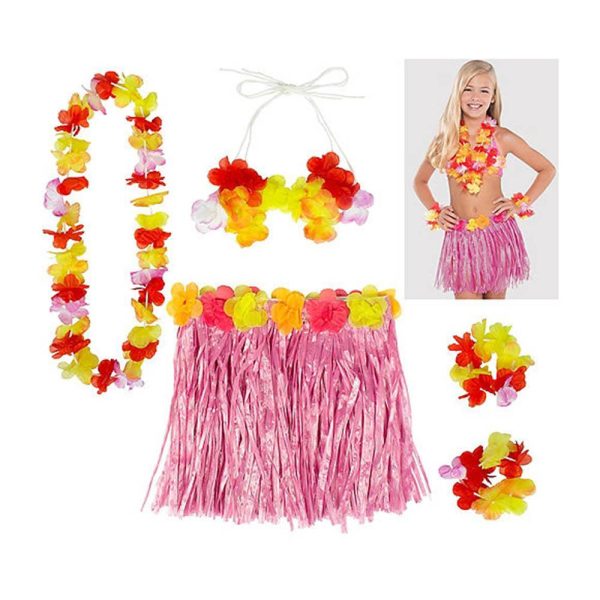 Child Hula Skirt Pink Kit Sale