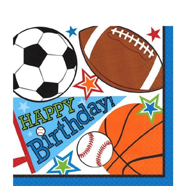 Sports Party Lunch Tissues 16pcs Sale