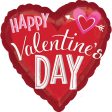 Happy Valentine Heart Arrow Jumbo Foil Balloon 28in Sale