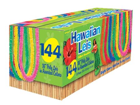 Boxed Assorted Polyester Leis 144pcs Cheap