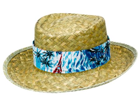 Straw Hat With Floral Band Online now