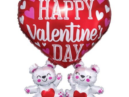 Happy Valentine s Day Floating Bears SuperShape 5x66cm Online