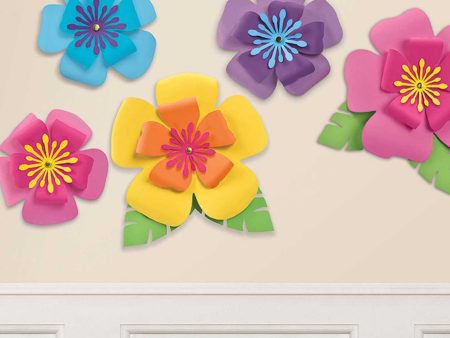 Hibiscus Paper Flowers Decoration 5pcs Online now