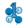 1st Birthday Boy Balloon Bouquet 5pcs Cheap