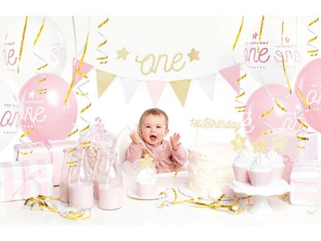 1st Birthday Decoration Set, Pink and Gold Cheap