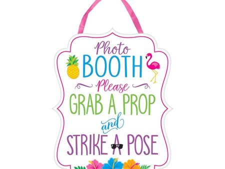 Summer Photo Booth Sign Cardboard W  Hanger Fashion