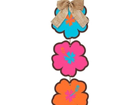 Beachy Blooms Hanging Sign 18in x 6in Online Sale